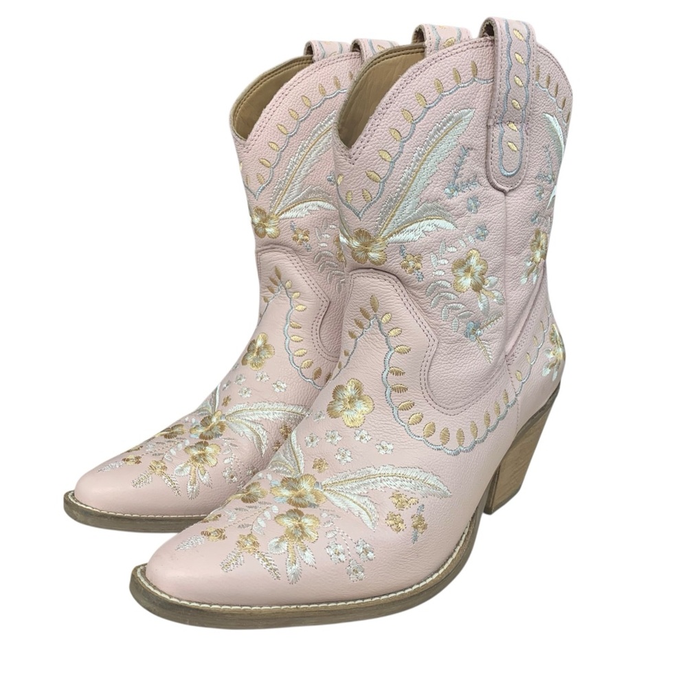 DINGO Blush Pink Embroidered Western Boots - Size 9.5 - Picture 3 of 7